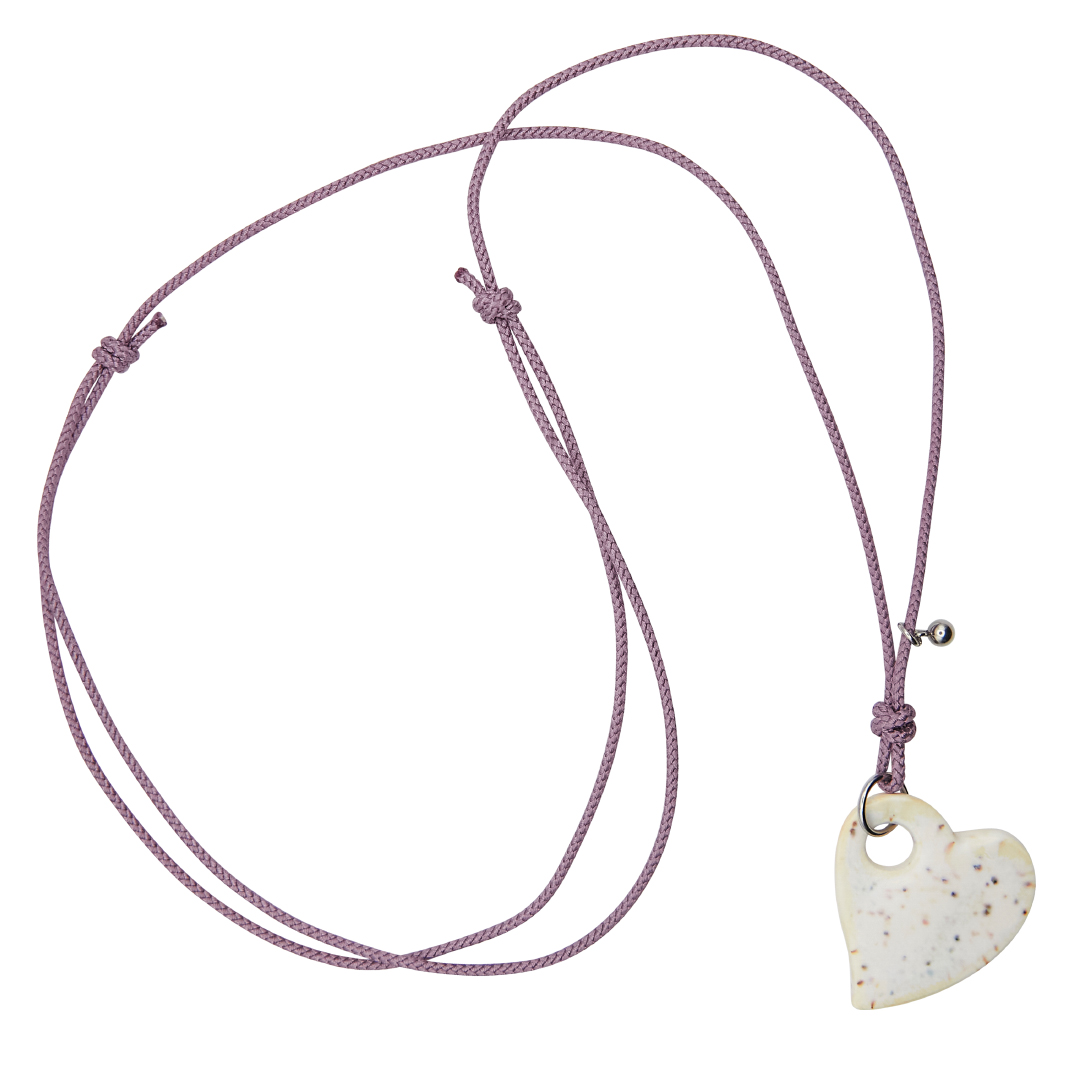 heartfelt ceramic necklace-lilac