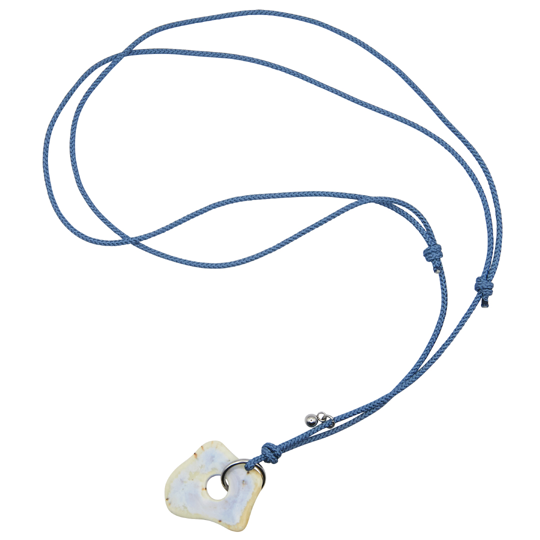 torus ceramic necklace-blue